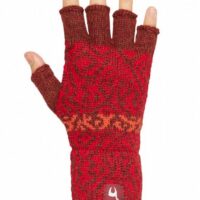 Halbfingerhandschuhe (Jacquard) aus Alpakawolle