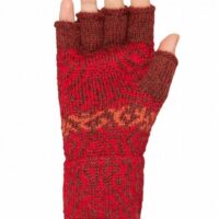 Halbfingerhandschuhe (Jacquard) aus Alpakawolle – Bild 2