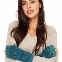 Halbfingerhandschuhe (Jacquard) aus Alpakawolle – Bild 6