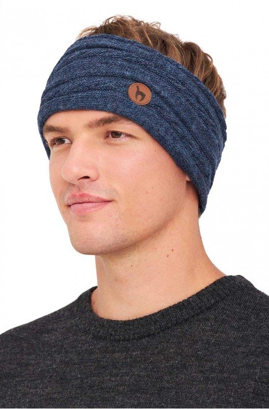 Stirnband mit Zopfmuster aus Alpakawolle – Bild 2