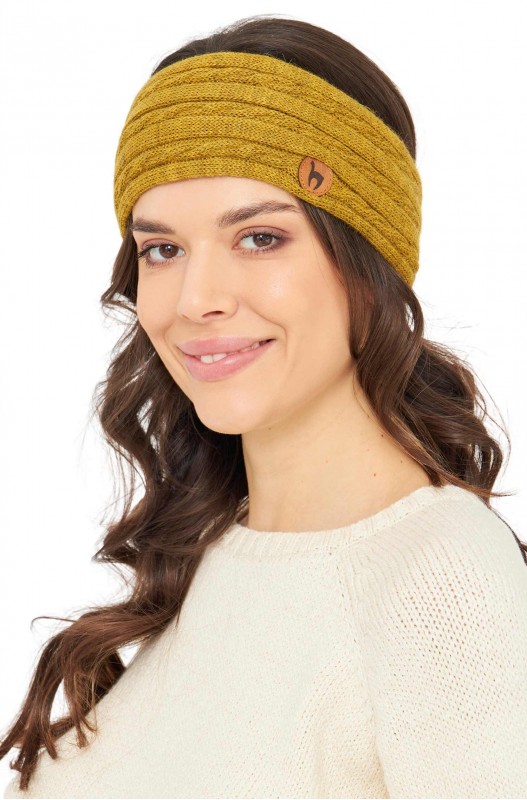 Stirnband mit Zopfmuster aus Alpakawolle – Bild 23