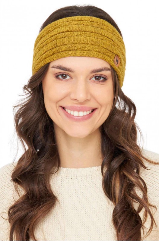 Stirnband mit Zopfmuster aus Alpakawolle – Bild 21