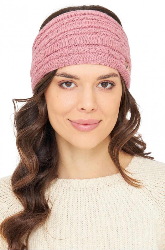 Stirnband mit Zopfmuster aus Alpakawolle – Bild 18