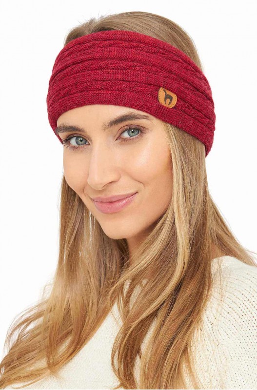 Stirnband mit Zopfmuster aus Alpakawolle – Bild 17