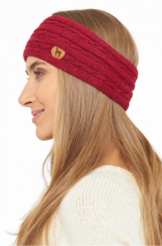 Stirnband mit Zopfmuster aus Alpakawolle – Bild 16