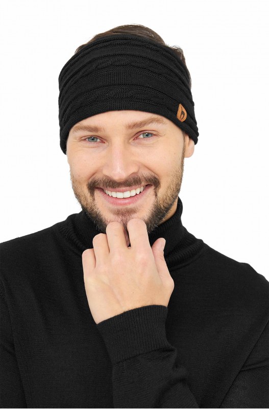 Stirnband mit Zopfmuster aus Alpakawolle – Bild 11