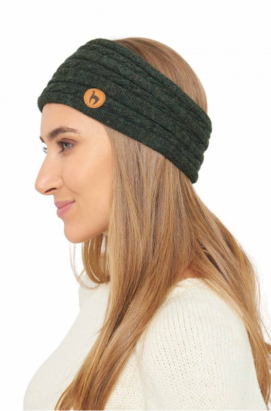 Stirnband mit Zopfmuster aus Alpakawolle – Bild 5